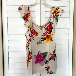 Old Navy Tropical Floral Ruffle Top - NWT